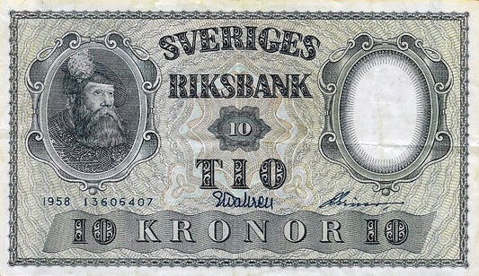 Suécia - 10 Kronor 1958 (# 43f)