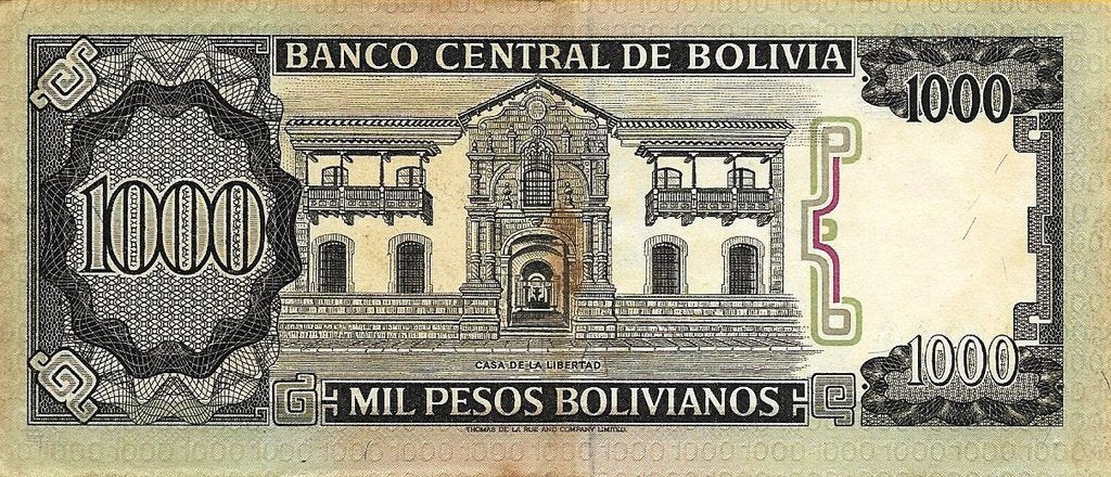 Bolivia - 1000 Pesos Bolivianos 1982 (# 167a)