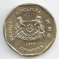 Singapura - 1 Dolar 1997 (Km# 103)