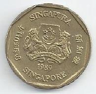 Singapura - 1 Dolar 1989 (Km# 54b)