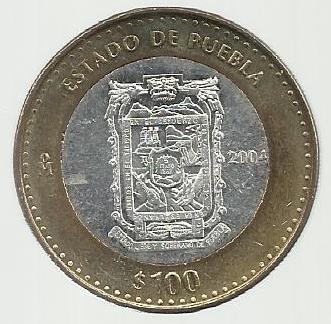 Mexico - 100 Pesos 2004 (Km# 738) Puebla