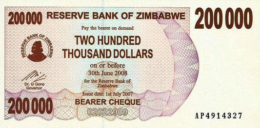 Zimbabwé - 200000 Dolares 2007 (# 49)