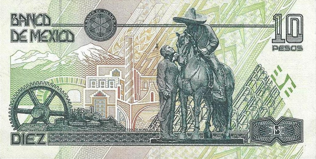 Mexico - 10 Pesos 1994 (# 105a)