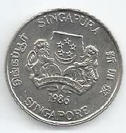 Singapura - 20 Cents 1986 (Km# 52)