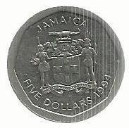 Jamaica - 5 Dolares 1994 (Km# 163)