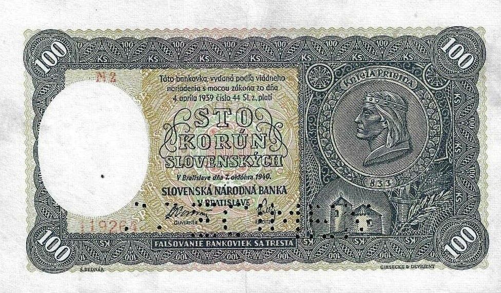 Eslovaquia - 100 Korun 1940 (# 10s)