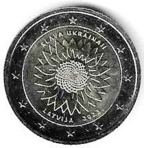 Letonia - 2 Euro 2023 (Km# ..) Girassol