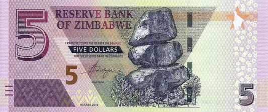 Zimbabwé - 5 Dolares 2019 (# 102a)