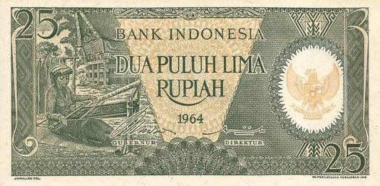 Indonesia - 25 Rupias 1964 (# 95)