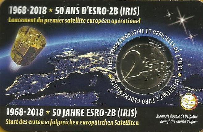 Belgica - 2 Euro 2018 (Km# 373) 50 Anivº Satelite IRIS