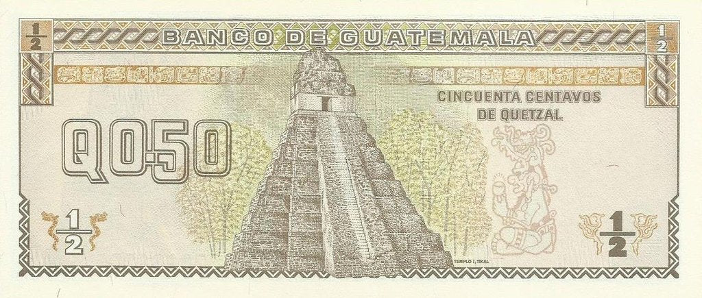 Guatemala - 50 Centavos Quetzal 1992 (# 72b)