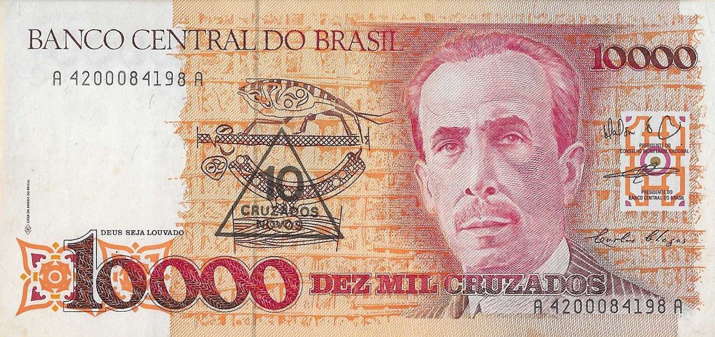 Brasil  - 10 Cruzados Novos 1990 (# 218b)