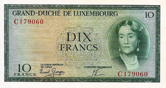 Luxemburgo - 10 Francos 1954 (# 48a)