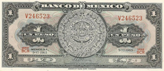 Mexico - 1 Peso 1965 (# 59i)