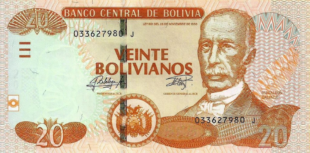 Bolivia - 20 Bolivianos 2015 (# 244)