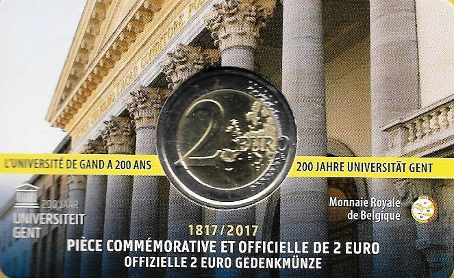 Belgica - 2 Euro 2017 (Km# 369) Universidade Ghent