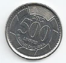 Libano - 500 Livres 2012 (Km# 39)