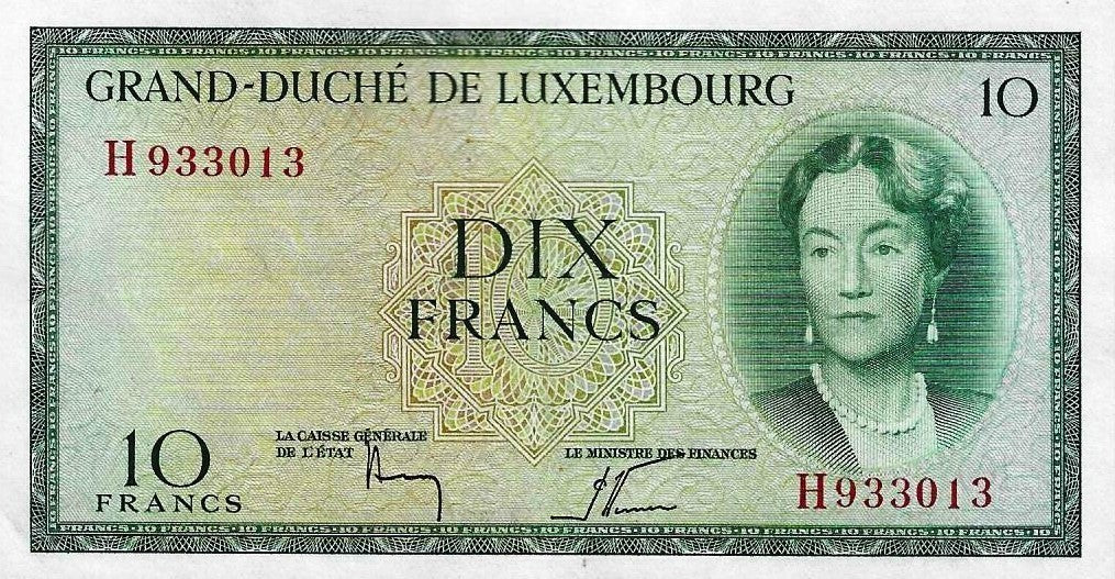 Luxemburgo - 10 Francos 1954 (# 48a)