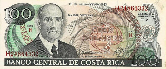 Costa Rica - 100 Colones 1993 (# 261a)