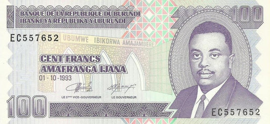 Burundi - 100 Francos 1993 (# 37a)