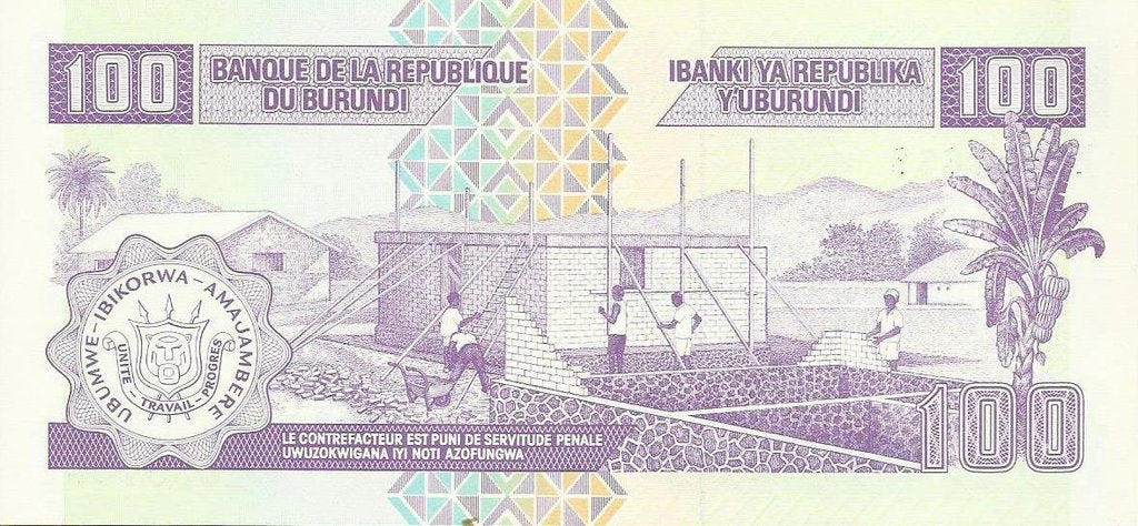 Burundi - 100 Francos 1993 (# 37a)