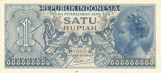 Indonesia - 1 Rupia 1956 (# 74)