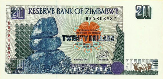 Zimbabwé - 20 Dolares 1997 (# 7)