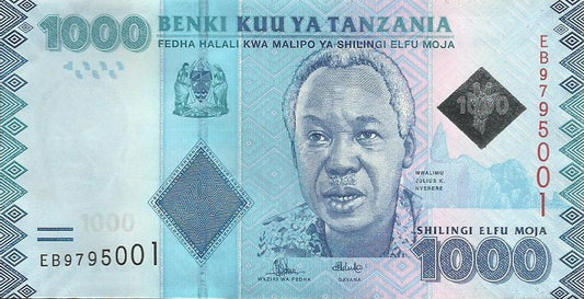 Tanzania - 1000 Shilingi 2015 (# 41b)