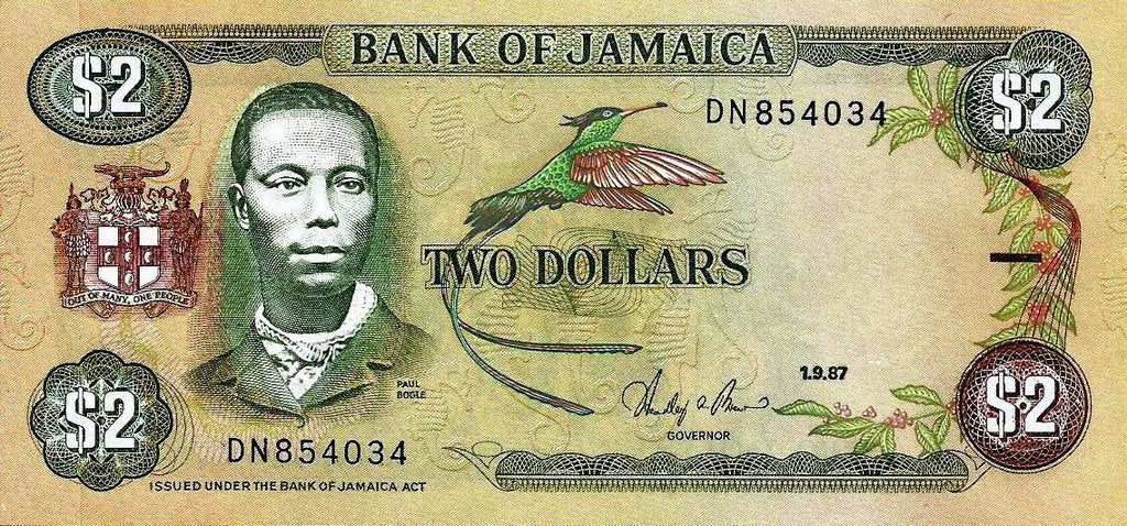 Jamaica - 2 Dolares 1987 (# 69b)