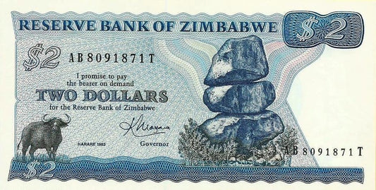 Zimbabwé - 2 Dolares 1983 (# 1b)