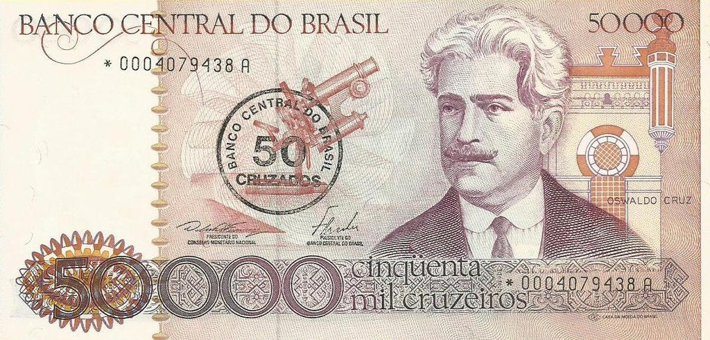 Brasil - 50 Cruzados 1984/86 (# 204d) Substituição