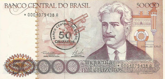 Brasil - 50 Cruzados 1984/86 (# 204d) Substituição