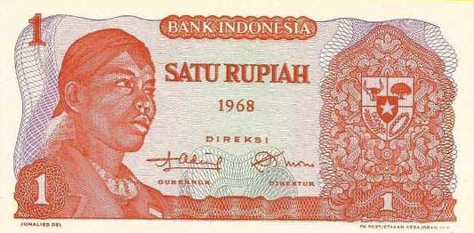 Indonesia - 1 Rupia 1968 (# 102)