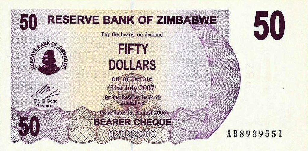 Zimbabwé - 50 Dolares 2006 (# 41)