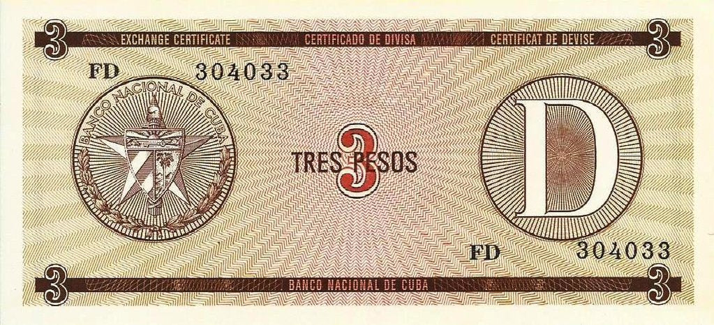 Cuba - 3 Pesos ND (# Fx34)