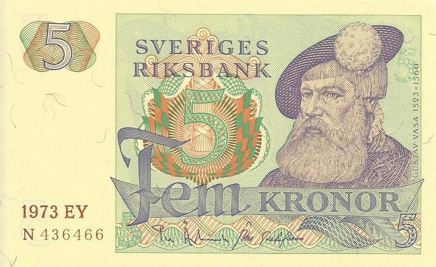 Suécia - 5 Kronor 1973 (# 51c)