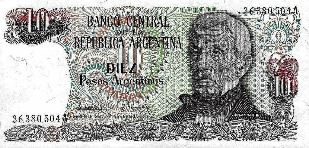 Argentina - 10 Pesos 1983/84 (# 313)