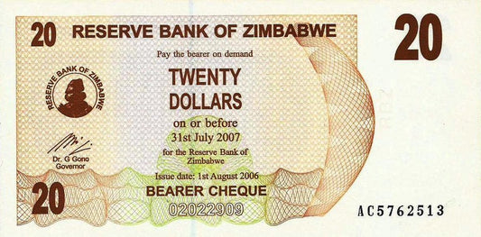 Zimbabwé - 20 Dolares 2006 (# 40)