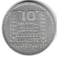 França - 10 Francos 1933 (Km# 878)