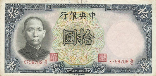 China - 10 Yuan 1936 (# 214c)