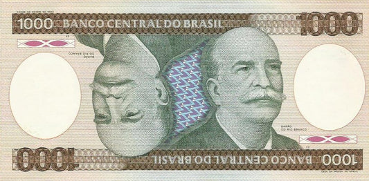 Brasil - 1000 Cruzeiros 1986 (# 201c) Substituição