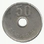 Japão - 50 Yen 1967 (Km# 81)