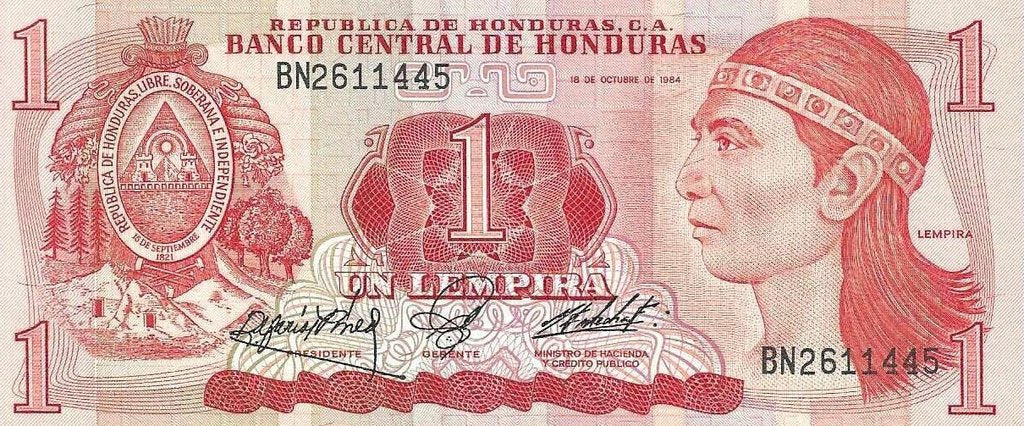 Honduras - 1 Lempira 1984 (# 68b)