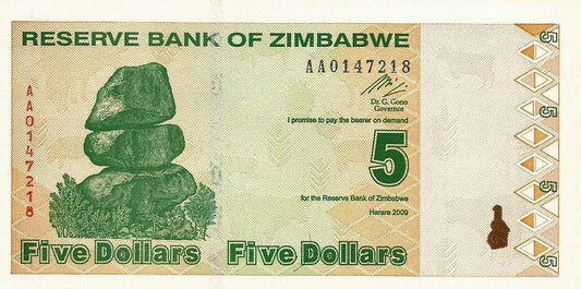 Zimbabwé - 5 Dolares 2009 (# 93)