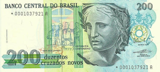 Brasil - 200 Cruzados Novos 1989 (# 221a) Substituição