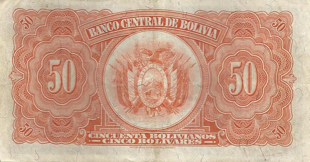 Bolivia - 50 Bolivianos 1928 (# 132)