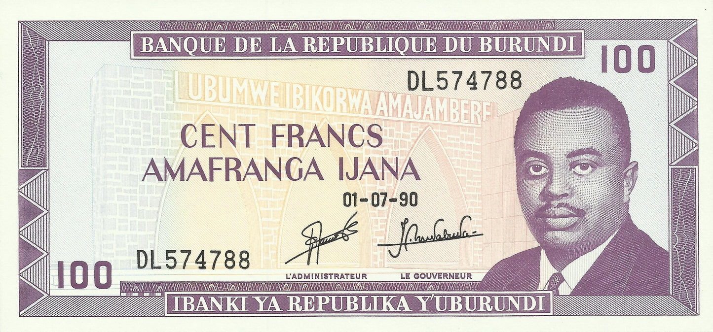 Burundi - 100 Francos 1990 (# 29c)