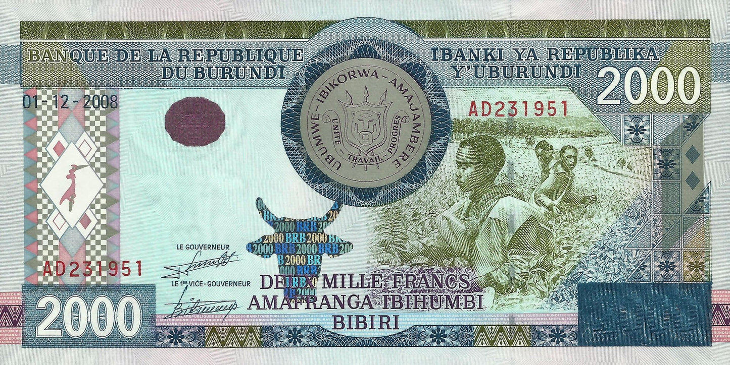 Burundi - 2000 Francos 2008 (# 47)