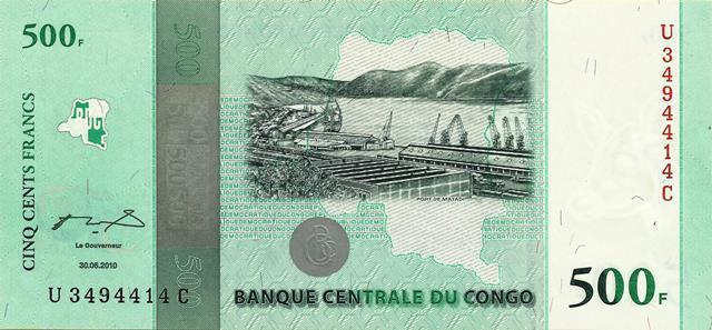 Congo - 500 Francos 2010 (# 100)