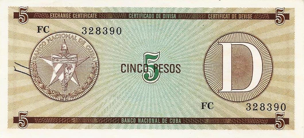 Cuba - 5 Pesos ND (# FX34)